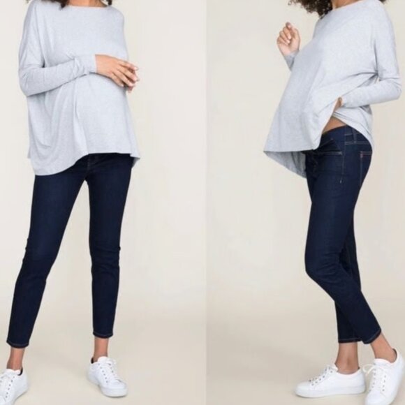 Current/Elliot x Hatch Size 27 The Maternity Stiletto Serenity Dark Wash Jeans - Picture 1 of 14